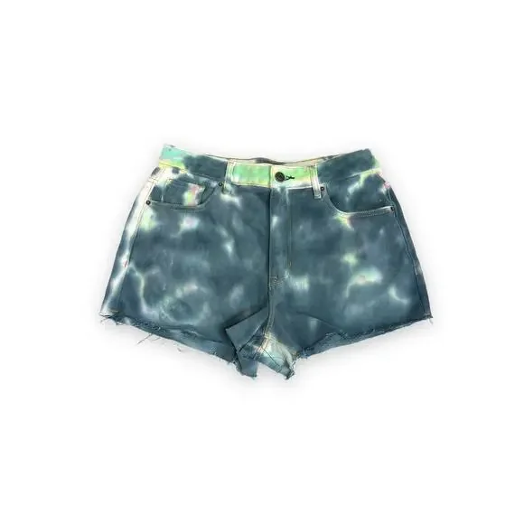 Pacsun High Rise TIE DYE FESTIVAL Denim Jean Shorts | Sz 27 | New! - Picture 7 of 9